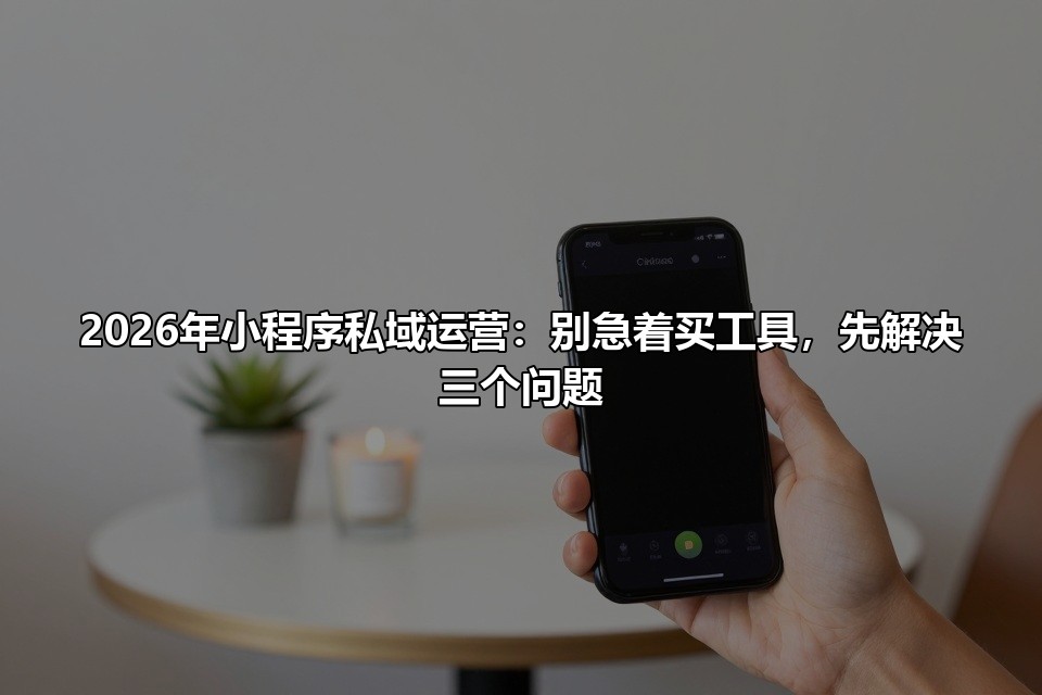 2026年小程序私域运营：别急着买工具，先解决三个问题