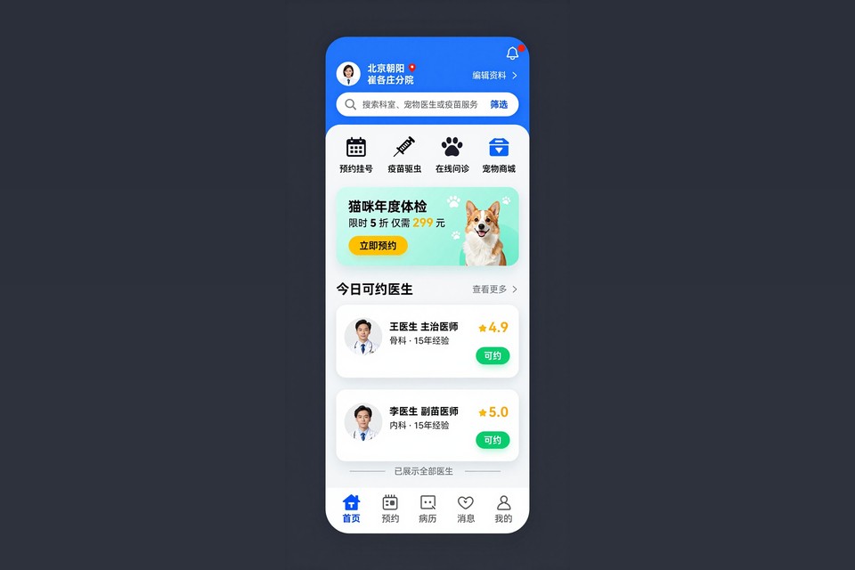 宠物医院预约小程序开发案例：从电话排队到在线分时预约