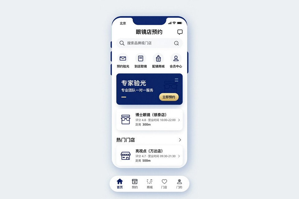 本地眼镜连锁店小程序开发案例：从电话预约到验光时段在线选