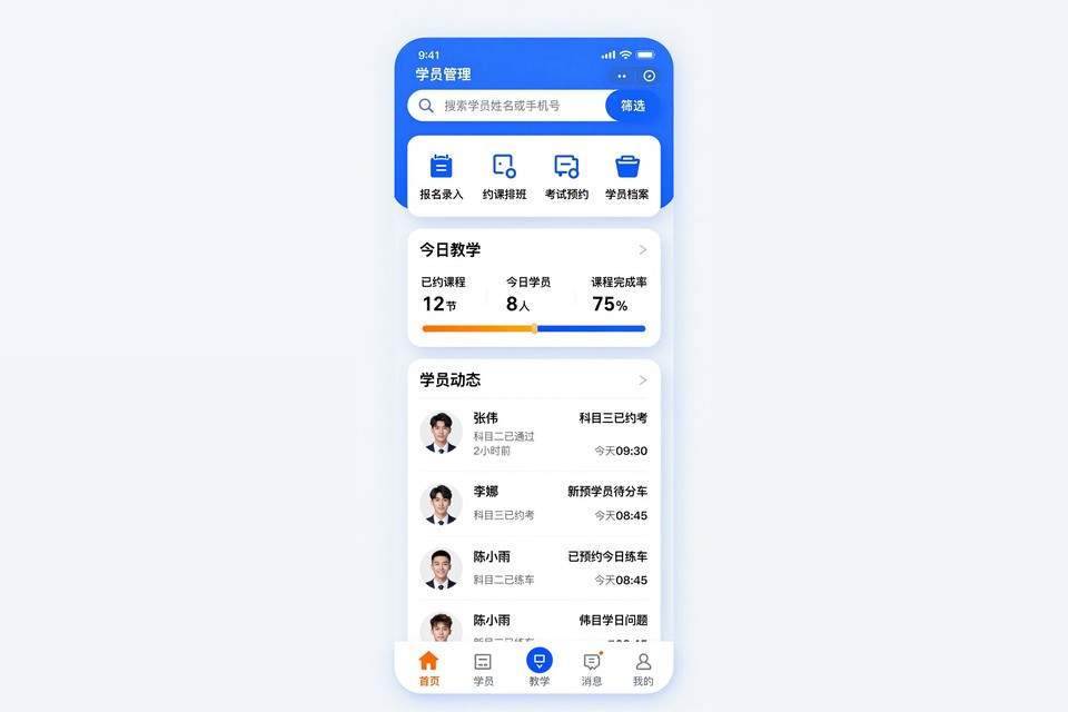 驾校学员管理小程序开发案例：从电话约车到在线排班