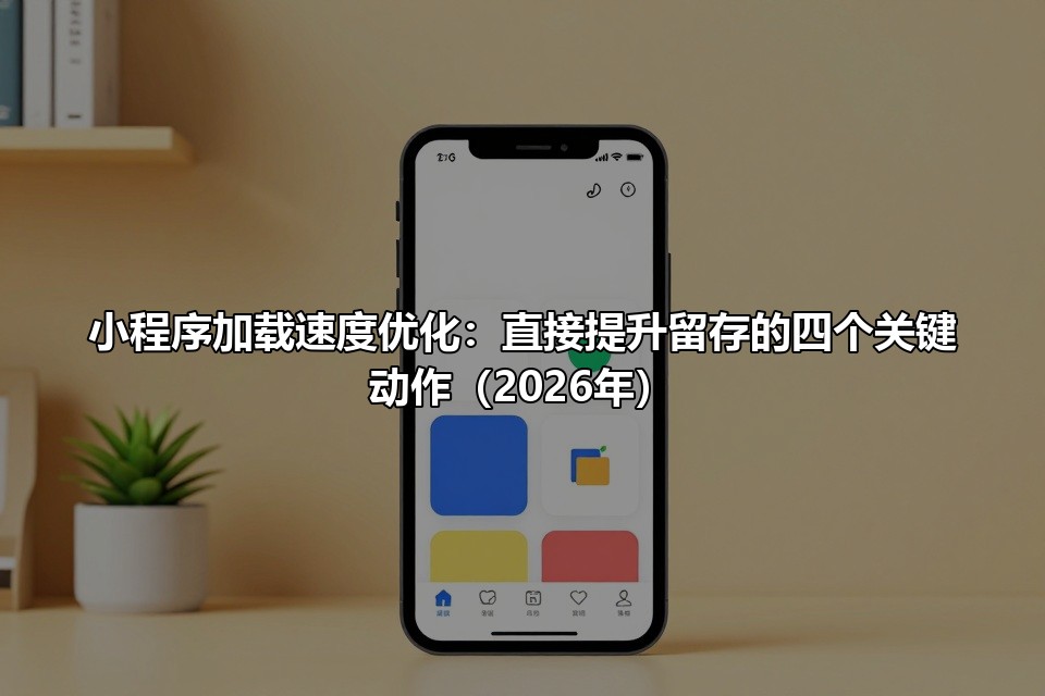 小程序加载速度优化：直接提升留存的四个关键动作（2026年）