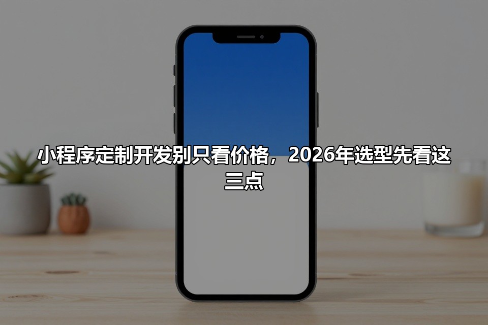 小程序定制开发别只看价格，2026年选型先看这三点