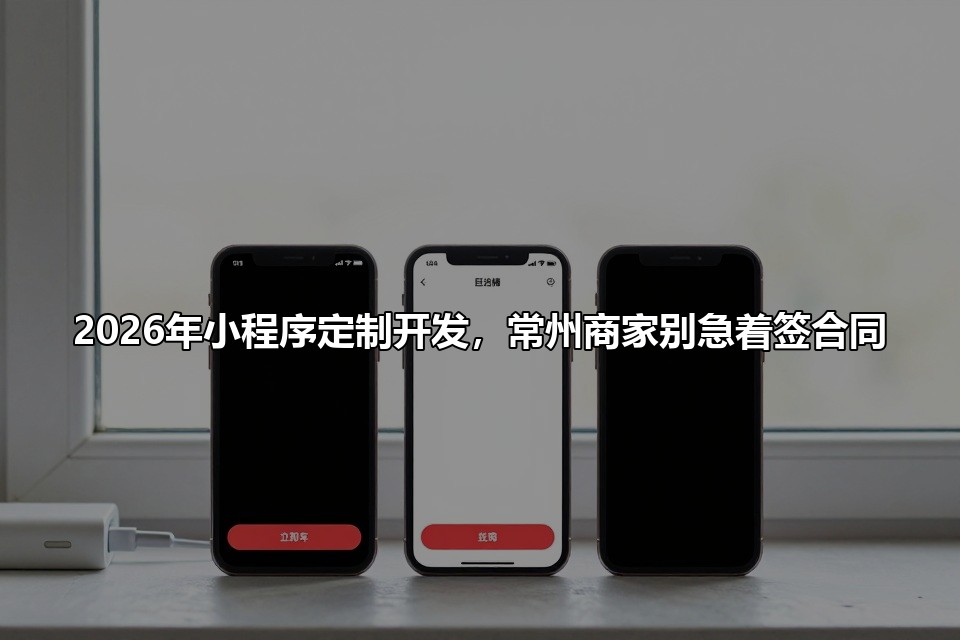 2026年小程序定制开发，常州商家别急着签合同