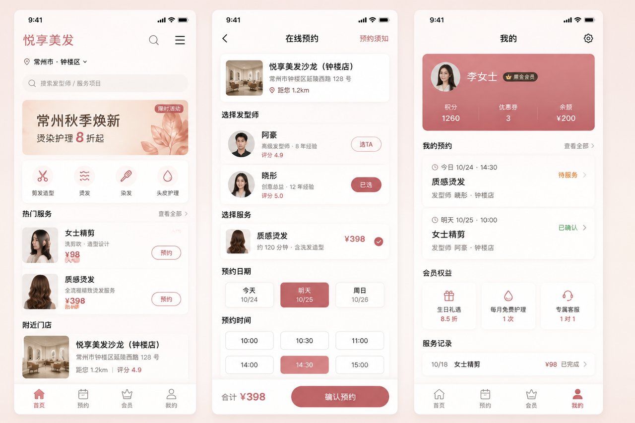 美发店预约小程序开发案例：从电话排队到手机选时段