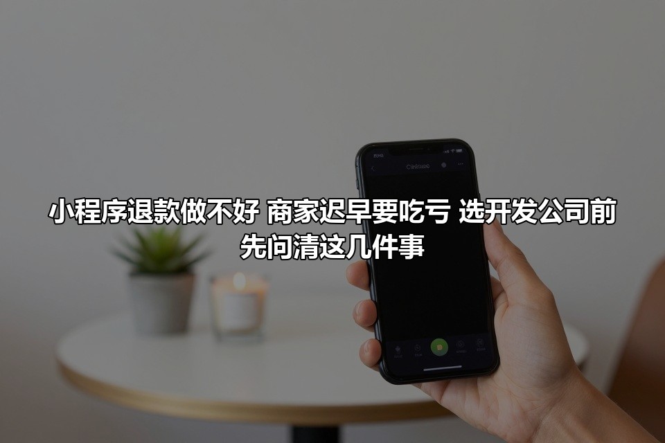 小程序退款做不好 商家迟早要吃亏 选开发公司前先问清这几件事