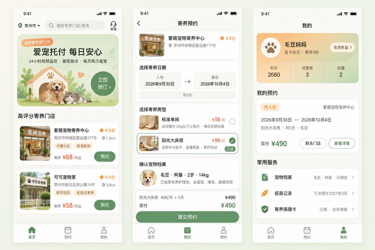 宠物店寄养预约小程序开发案例：从微信登记到寄养房态在线选