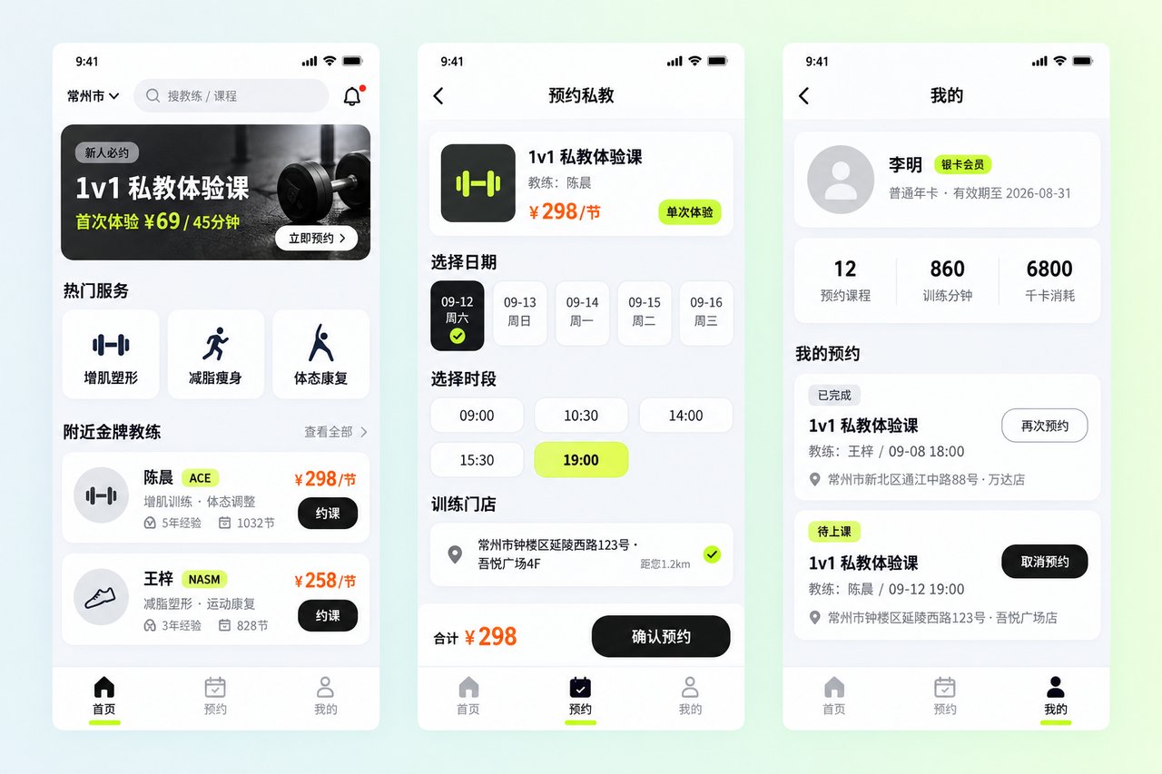 健身房私教预约小程序开发案例：从微信排课到学员自助选教练