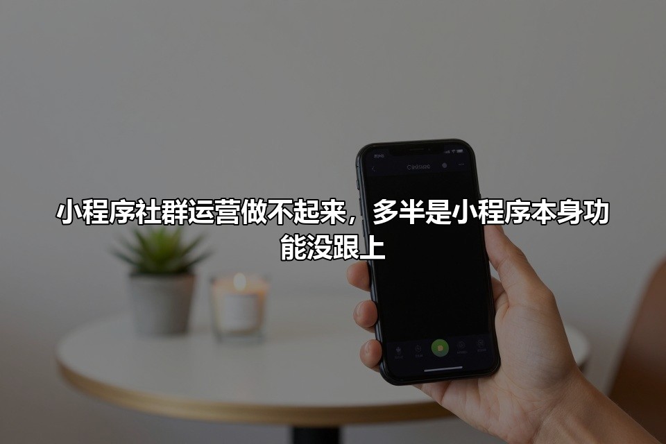 小程序社群运营做不起来，多半是小程序本身功能没跟上