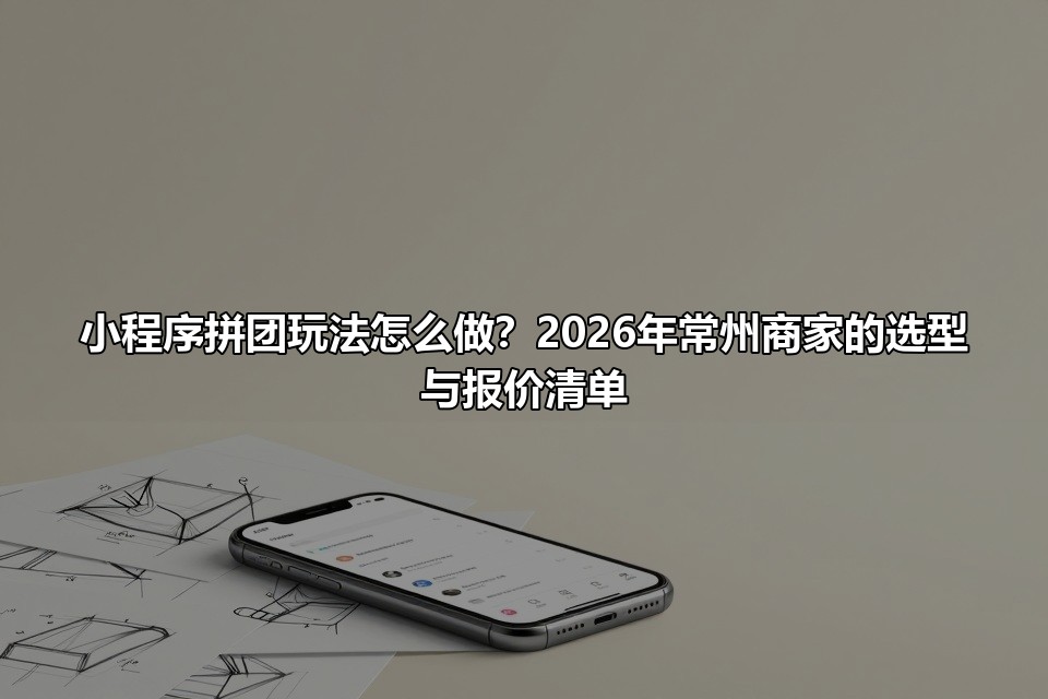 小程序拼团玩法怎么做？2026年常州商家的选型与报价清单