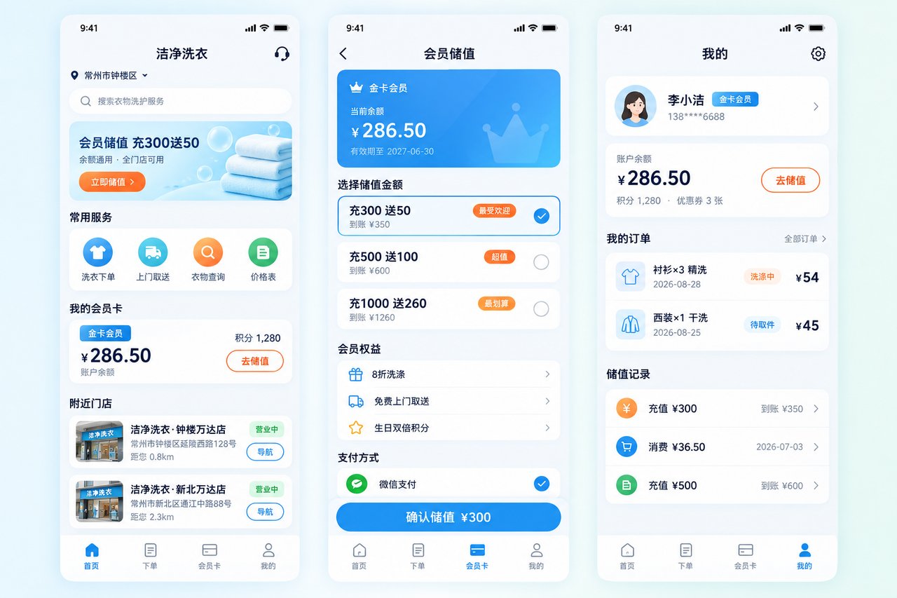 洗衣店会员储值小程序开发案例:从纸质储值卡到扫码扣款