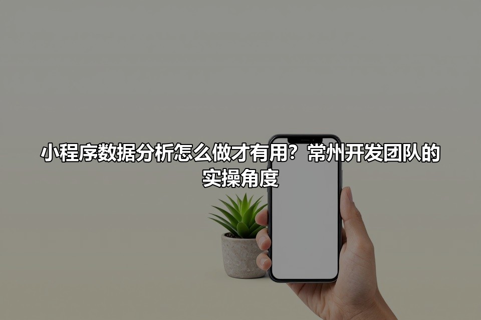 小程序数据分析怎么做才有用？常州开发团队的实操角度