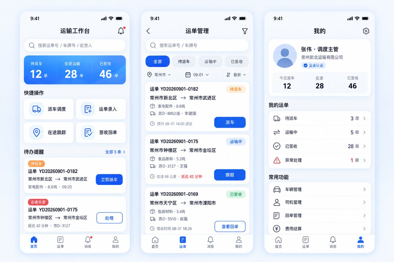 物流运输企业TMS运输管理小程序开发案例:从电话派车到调度看板在线派单