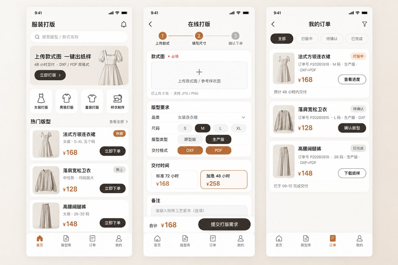 服装打版工作室小程序开发案例：从手工纸样到版型库在线调版