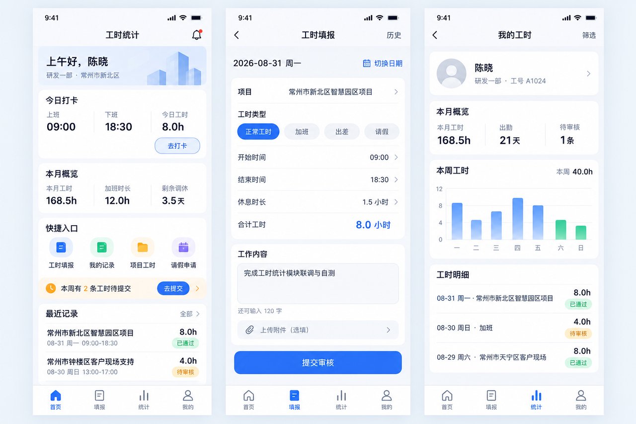 工程安装公司工时统计小程序开发案例：从微信群报工到后台自动汇总