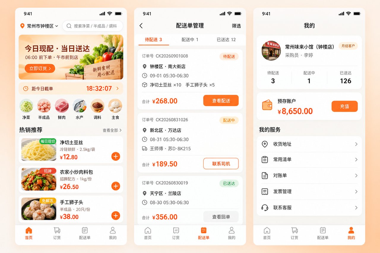团餐食材配送公司小程序开发案例：从微信群接单到分拣单自动生成