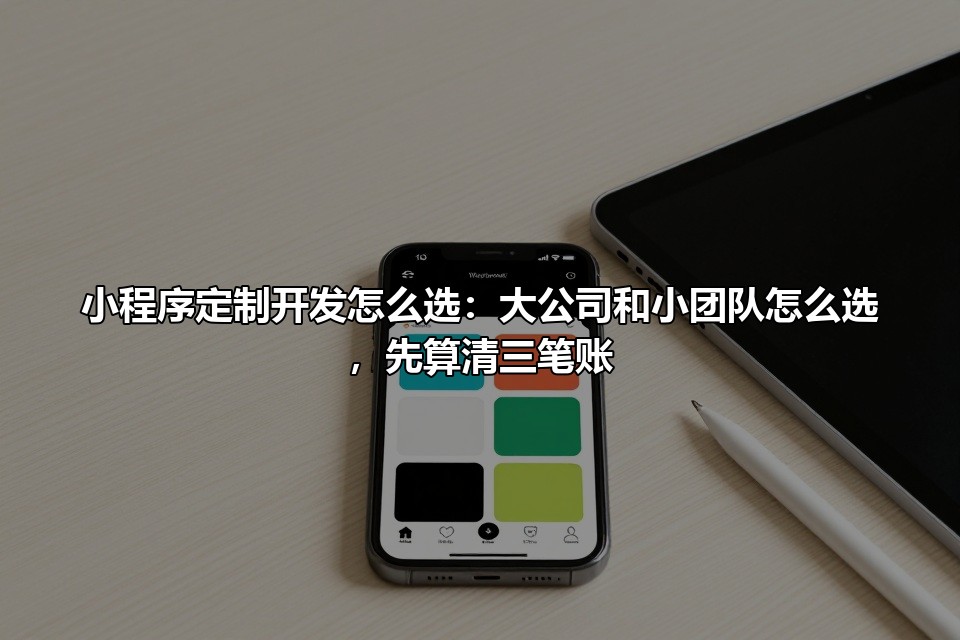 小程序定制开发怎么选：大公司和小团队怎么选，先算清三笔账