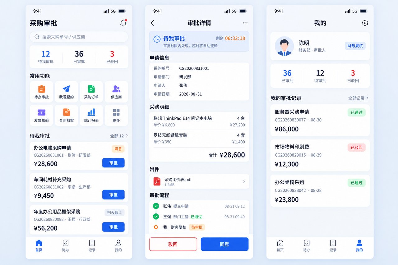 精密机械零部件厂采购审批小程序开发案例:从纸质请购单到线上逐级审批