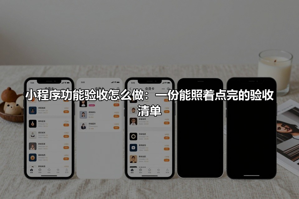 小程序功能验收怎么做：一份能照着点完的验收清单