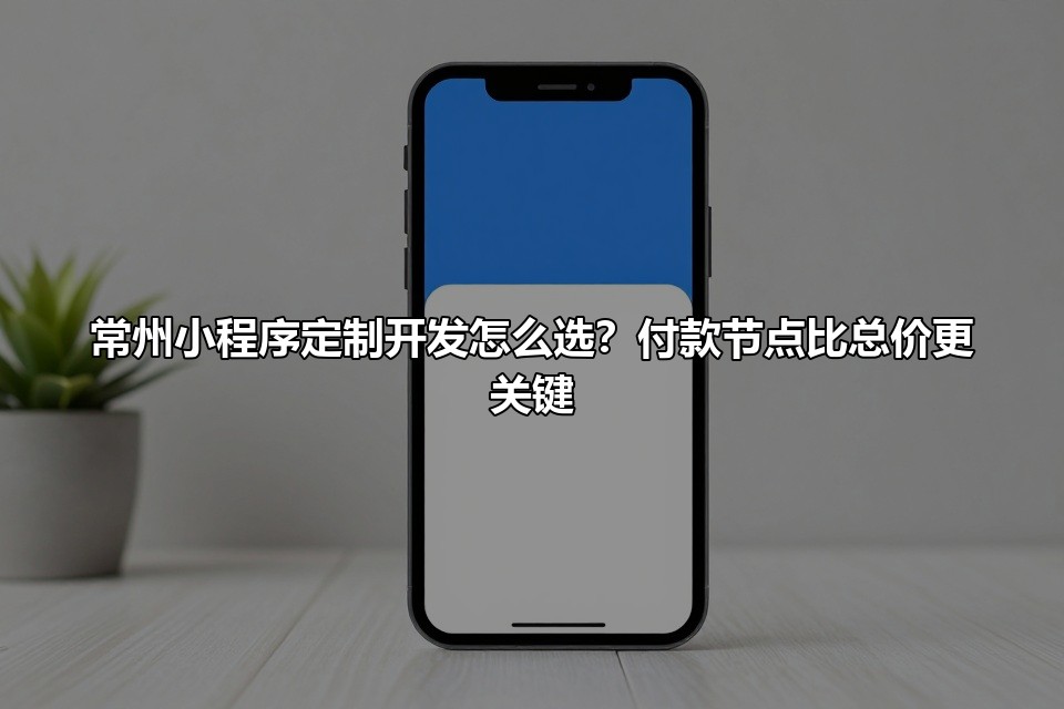 常州小程序定制开发怎么选？付款节点比总价更关键