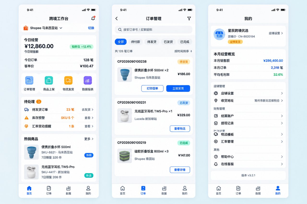 跨境电商卖家后台小程序开发案例：从多平台切换查单到订单统一汇总